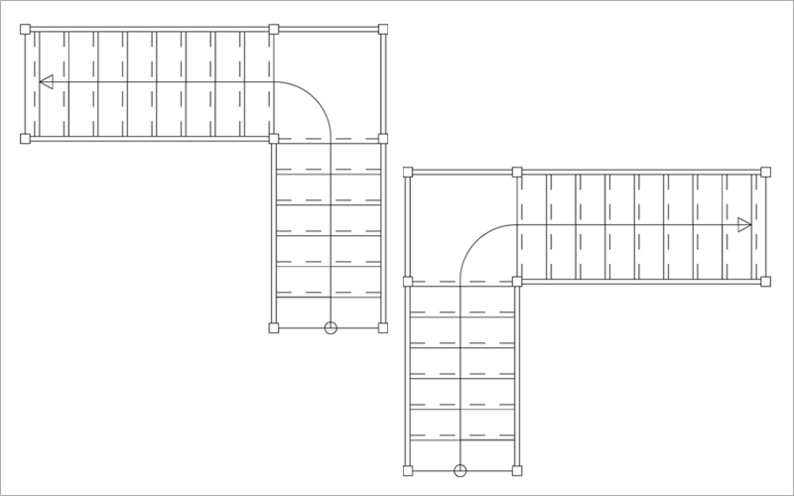 1 × 1/4-Turn Staircase with Landing: