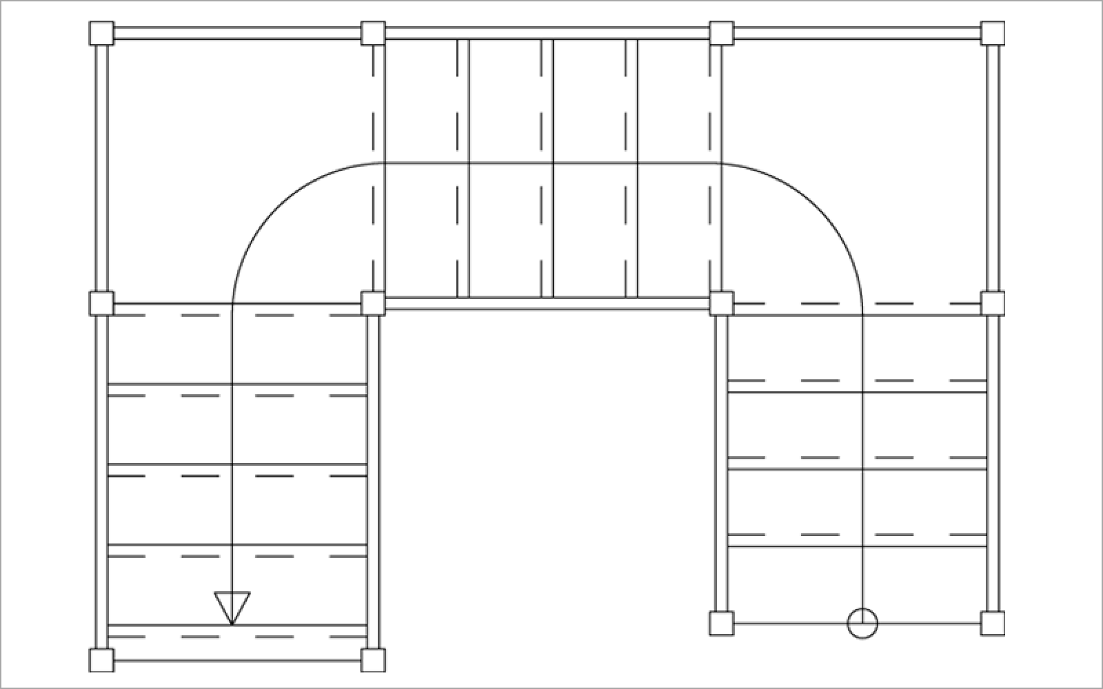 2 × 1/4-Turn Staircase with Landing:
